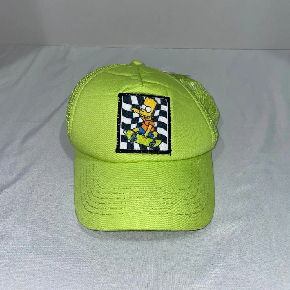 The Simpsons Bart Simpson Neon Green Trucker Hat Snapback Mad Engine